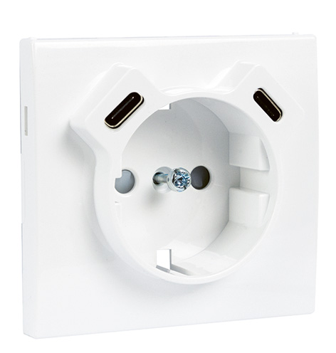 Tapa para Toma Schuko + USB C+C