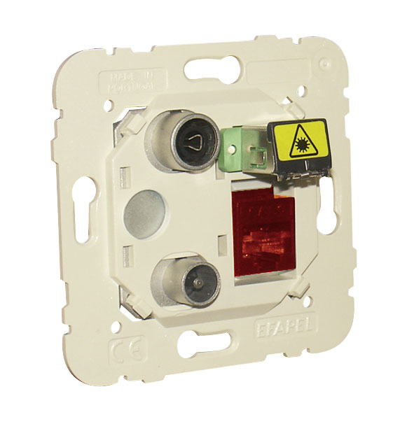 Prise Mixte R - TV - RJ45 Cat. 6 UTP - FO SC-APC Étoile