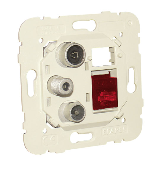 Prise Mixte R - TV - SAT - RJ45 Cat. 6 UTP Étoile